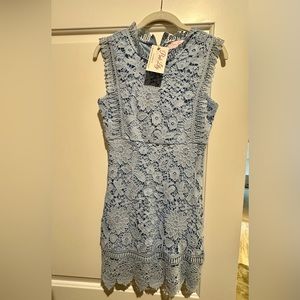 Pink Lily Blue Lace Dress NWT